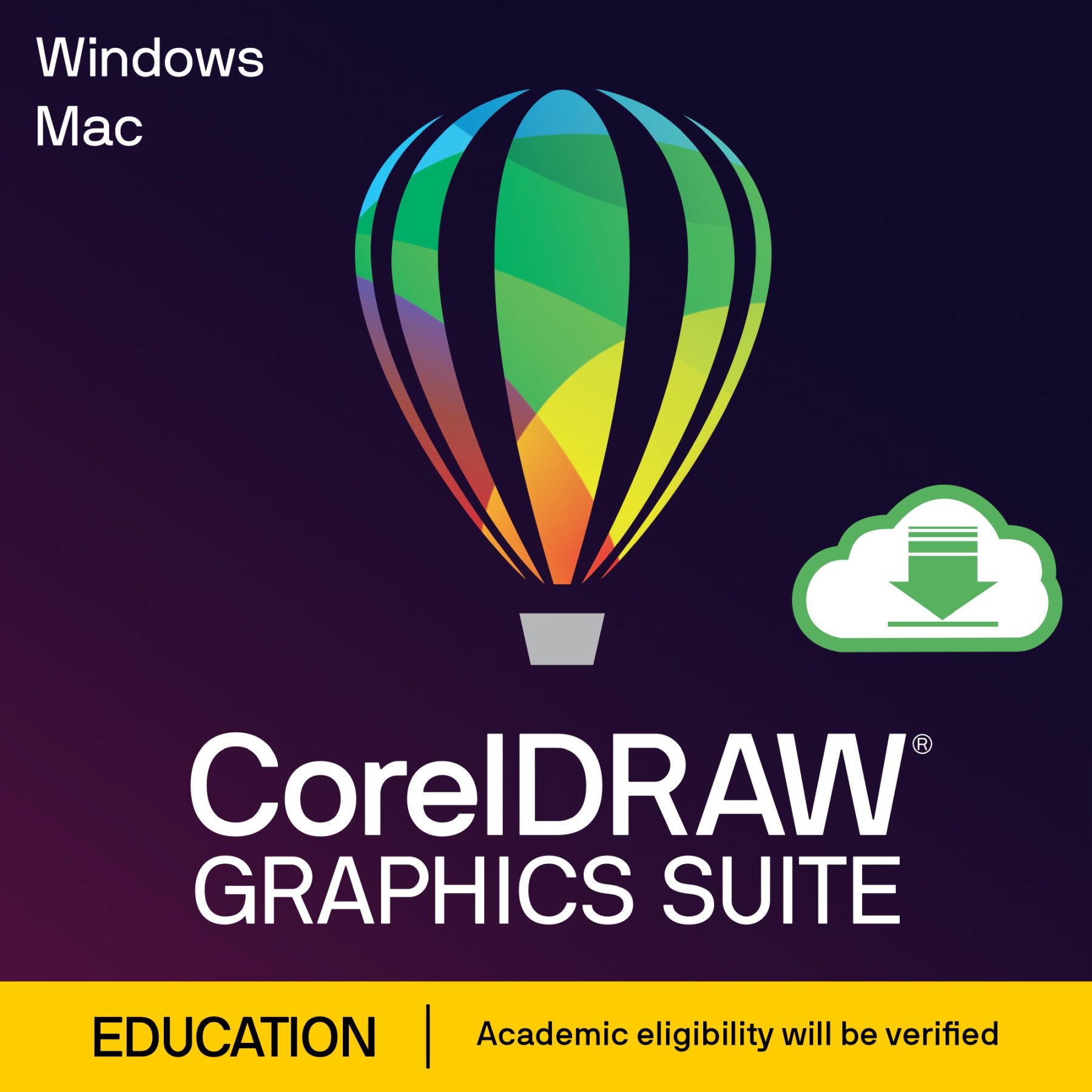 CorelDRAW Graphics Suite 2025 Education – Windows – 1 Jahr Laufzeit – Download-Lizenz