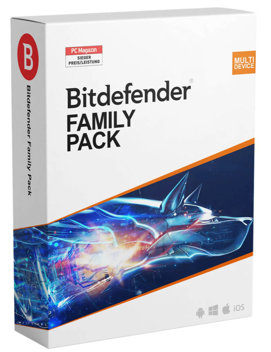 Bitdefender Family Pack 2026 | 15 Geräte – 1 Jahr Laufzeit | Ultimativer Multi-Device Schutz für die ganze Familie