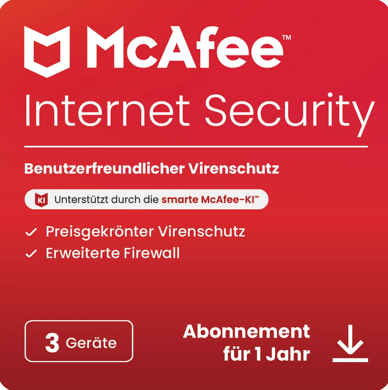 McAfee Internet Security 2026 | 1 Geräte – 1 Jahr Laufzeit | Essential Web-Schutz & VPN
